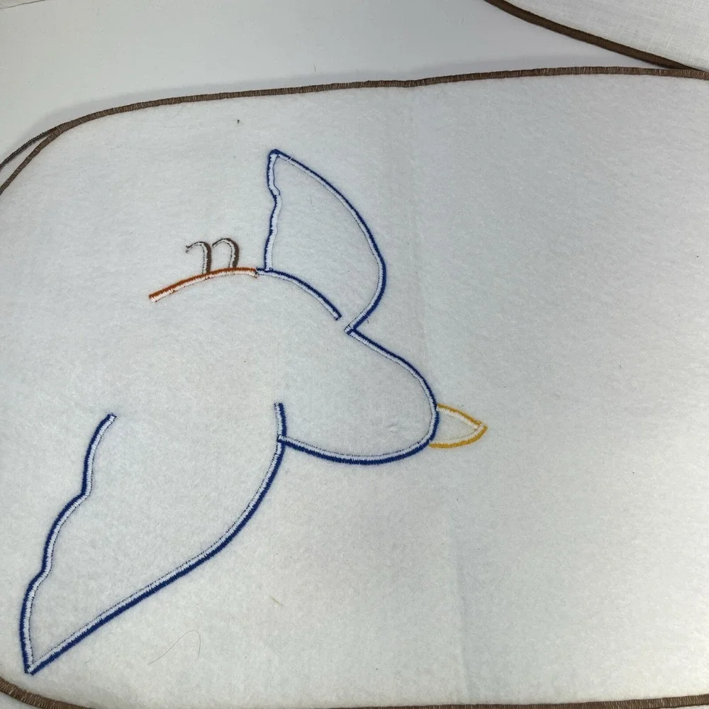Placemats Set Of 3 Birds Napkin Wings Hand Stitched Cardinal Blue Jay Robin 19